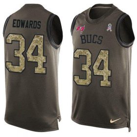 Wholesale Cheap Nike Buccaneers #34 Mike Edwards Green Men\'s Stitched NFL Limited Salute To Service Tank Top Jersey