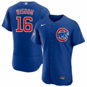 Cheap Men's Chicago Cubs #16 Patrick Wisdom Blue Flex Base Stitched Jersey
