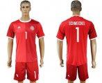 Wholesale Cheap Danmark #1 Schmeichel Red Home Soccer Country Jersey
