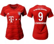 Wholesale Cheap Women's Bayern Munchen #9 Lewandowski Home Soccer Club Jersey