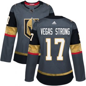 Wholesale Cheap Adidas Golden Knights #17 Vegas Strong Grey Home Authentic Women\'s Stitched NHL Jersey