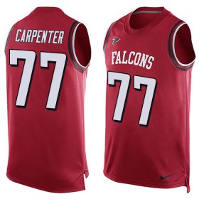 Wholesale Cheap Nike Falcons #77 James Carpenter Red Team Color Men\'s Stitched NFL Limited Tank Top Jersey