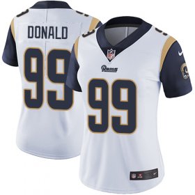 Wholesale Cheap Nike Rams #99 Aaron Donald White Women\'s Stitched NFL Vapor Untouchable Limited Jersey