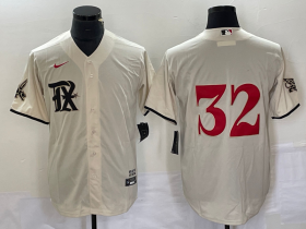 Wholesale Cheap Men\'s Texas Rangers #32 Evan Carter Cream 2023 City Connect Stitched Baseball Jersey