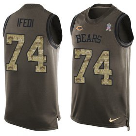 Wholesale Cheap Nike Bears #74 Germain Ifedi Green Men\'s Stitched NFL Limited Salute To Service Tank Top Jersey