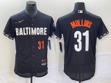 Wholesale Cheap Men's Baltimore Orioles #31 Cedric Mullins Number Black 2023 City Connect Flex Base Stitched Jersey