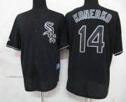 Wholesale Cheap White Sox #14 Paul Konerko Black Fashion Stitched MLB Jersey