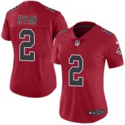 Wholesale Cheap Nike Falcons #2 Matt Ryan Red Women's Stitched NFL Limited Rush Jersey
