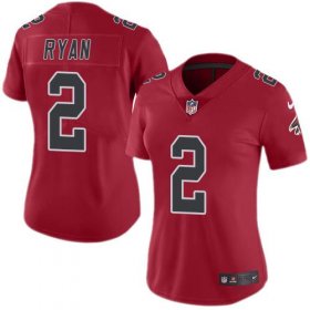 Wholesale Cheap Nike Falcons #2 Matt Ryan Red Women\'s Stitched NFL Limited Rush Jersey