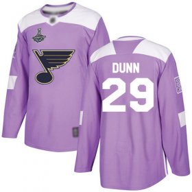 Wholesale Cheap Adidas Blues #29 Vince Dunn Purple Authentic Fights Cancer Stanley Cup Champions Stitched NHL Jersey