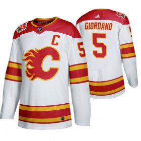 Wholesale Cheap Calgary Flames #5 Mark Giordano Men\'s 2019-20 Heritage Classic Authentic White Stitched NHL Jersey