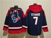 Cheap Men's Houston Texans #7 C.J. Stroud Navy Ageless Must-Have Lace-Up Pullover Hoodie