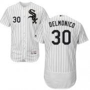 Wholesale Cheap White Sox #30 Nicky Delmonico White(Black Strip) Flexbase Authentic Collection Stitched MLB Jersey