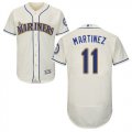 Wholesale Cheap Mariners #11 Edgar Martinez Cream Flexbase Authentic Collection Stitched MLB Jersey