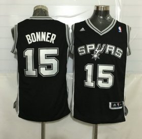 Wholesale Cheap Men\'s San Antonio Spurs #15 Matt Bonner Revolution 30 Swingman Black Jersey