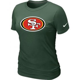 Wholesale Cheap Women\'s Nike San Francisco 49ers Logo NFL T-Shirt Dark Green