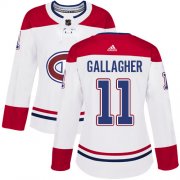 Wholesale Cheap Adidas Canadiens #11 Brendan Gallagher White Road Authentic Women's Stitched NHL Jersey