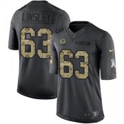 Wholesale Cheap Nike Packers #63 Corey Linsley Black Men's Stitched NFL Limited 2016 Salute To Service Jersey