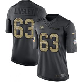 Wholesale Cheap Nike Packers #63 Corey Linsley Black Men\'s Stitched NFL Limited 2016 Salute To Service Jersey
