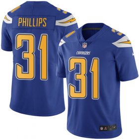 Wholesale Cheap Nike Chargers #31 Adrian Phillips Electric Blue Men\'s Stitched NFL Limited Rush Jersey