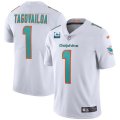 Wholesale Cheap Men's Miami Dolphins 2022 #1 Tua Tagovailoa White With 1-star C Patch Vapor Limited Stitched NFL Jersey
