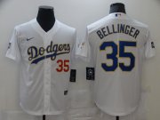 Wholesale Cheap Men Los Angeles Dodgers 35 Bellinger White Game 2021 Nike MLB Jerseys