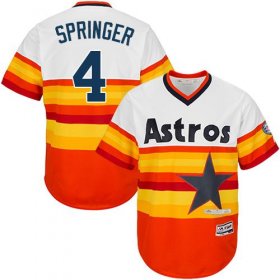 Wholesale Cheap Astros #4 George Springer White/Orange Flexbase Authentic Collection Cooperstown Stitched MLB Jersey