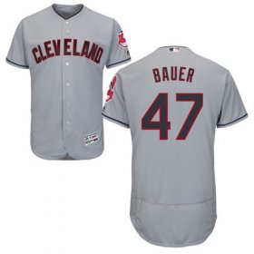 Wholesale Cheap Indians #47 Trevor Bauer Grey Flexbase Authentic Collection Stitched MLB Jersey