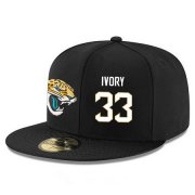 Wholesale Cheap Jacksonville Jaguars #33 Chris Ivory Snapback Cap NFL Player Black with White Number Stitched Hat
