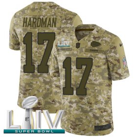 Wholesale Cheap Nike Chiefs #17 Mecole Hardman Camo Super Bowl LIV 2020 Youth Stitched NFL Limited 2018 Salute To Service Jersey