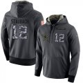 Wholesale Cheap NFL Men's Nike Dallas Cowboys #12 Roger Staubach Stitched Black Anthracite Salute to Service Player Performance Hoodie