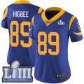Wholesale Cheap Nike Rams #89 Tyler Higbee Royal Blue Alternate Super Bowl LIII Bound Women's Stitched NFL Vapor Untouchable Limited Jersey