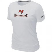 Wholesale Cheap Women's Nike Tampa Bay Buccaneers Authentic Logo T-Shirt White