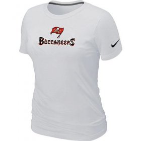 Wholesale Cheap Women\'s Nike Tampa Bay Buccaneers Authentic Logo T-Shirt White