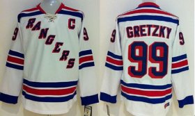 Wholesale Cheap Rangers #99 Wayne Gretzky White CCM Throwback Stitched Youth NHL Jersey