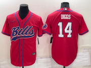 Wholesale Cheap Men's Buffalo Bills #14 Stefon Diggs Red Stitched Cool Base Nike Baseball Jersey