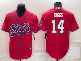 Wholesale Cheap Men\'s Buffalo Bills #14 Stefon Diggs Red Stitched Cool Base Nike Baseball Jersey