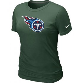 Wholesale Cheap Women\'s Nike Tennessee Titans Logo NFL T-Shirt Dark Green