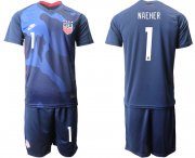Wholesale Cheap Men 2020-2021 Season National team United States away blue 1 Soccer Jersey