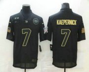 Wholesale Cheap Men's San Francisco 49ers #7 Colin Kaepernick Black 2020 Salute To Service Stitched NFL Nike Limited Jersey