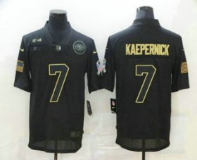 Wholesale Cheap Men\'s San Francisco 49ers #7 Colin Kaepernick Black 2020 Salute To Service Stitched NFL Nike Limited Jersey