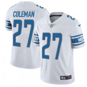 Wholesale Cheap Nike Lions #27 Justin Coleman White Men\'s Stitched NFL Vapor Untouchable Limited Jersey