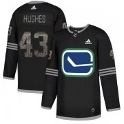 Wholesale Cheap Adidas Canucks #43 Quinn Hughes Black_1 Authentic Classic Stitched NHL Jersey