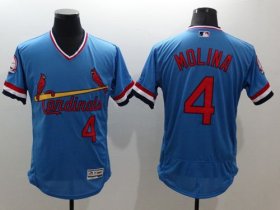 Wholesale Cheap Cardinals #4 Yadier Molina Light Blue Flexbase Authentic Collection Cooperstown Stitched MLB Jersey