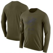 Wholesale Cheap Men's Miami Dolphins Nike Olive Salute to Service Sideline Legend Performance Long Sleeve T-Shirt