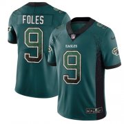 Wholesale Cheap Nike Eagles #9 Nick Foles Midnight Green Team Color Men's Stitched NFL Limited Rush Drift Fashion Jersey