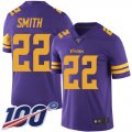 Wholesale Cheap Nike Vikings #22 Harrison Smith Purple Men's Stitched NFL Limited Rush 100th Season Jersey