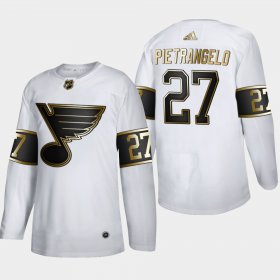 Wholesale Cheap St. Louis Blues #27 Alex Pietrangelo Men\'s Adidas White Golden Edition Limited Stitched NHL Jersey