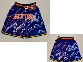 Wholesale Cheap Men\'s New York Knicks Blue Lightning Just Don Swingman Shorts