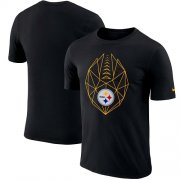Wholesale Cheap Men's Pittsburgh Steelers Nike Black Fan Gear Icon Performance T-Shirt